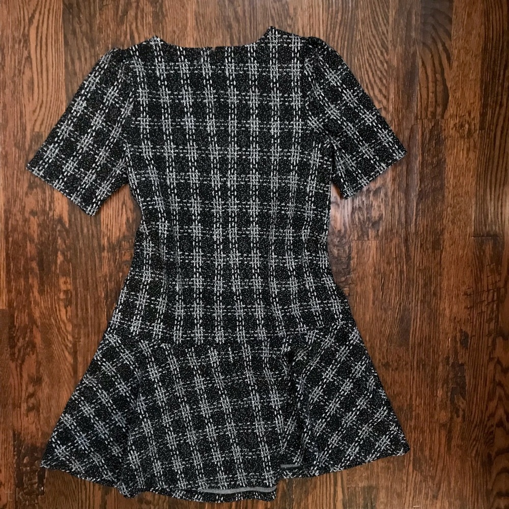 NWT Loft | Plaid Knit Flounce Dress - Picture 5 of 6